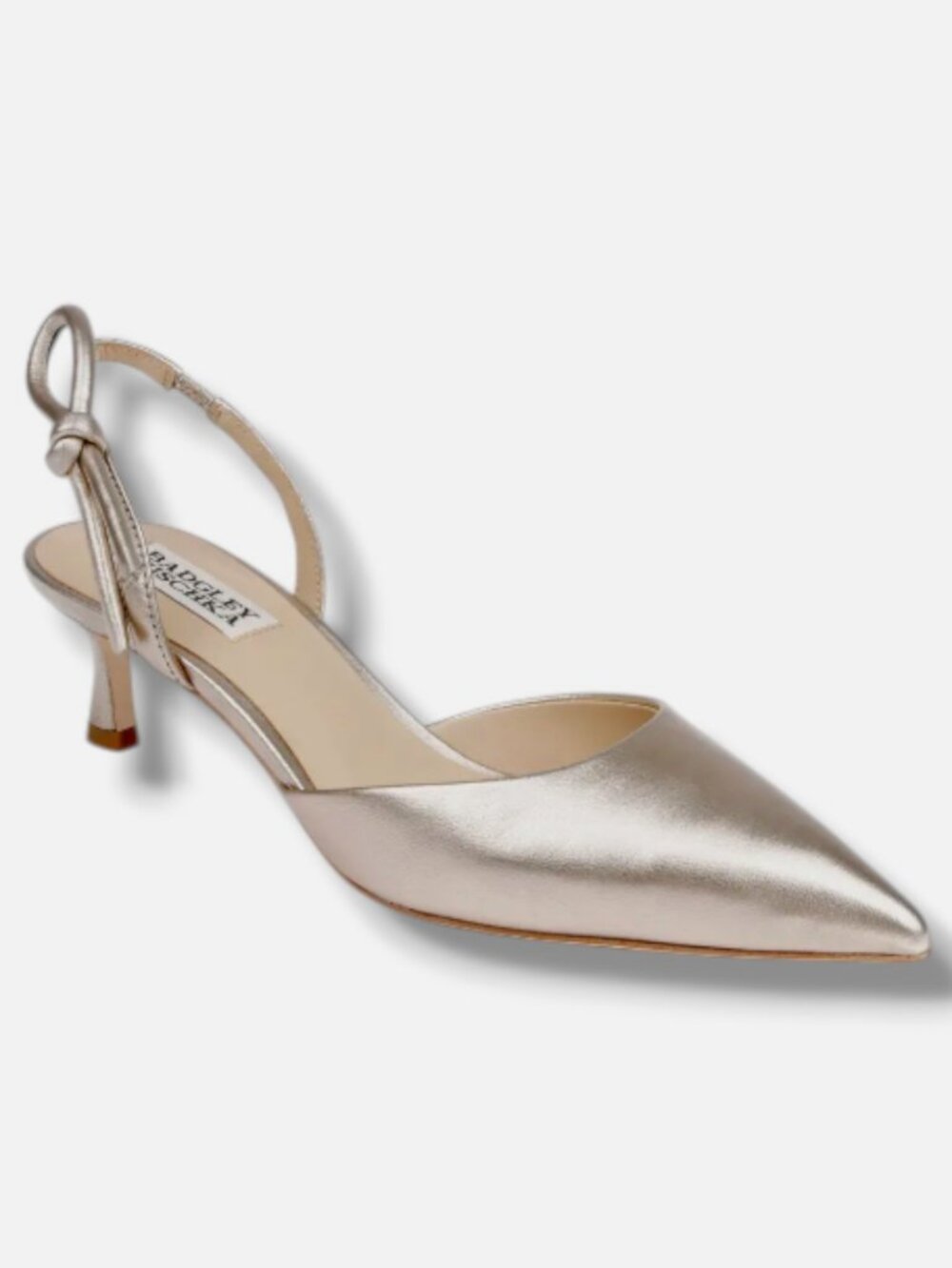 Badgley Mischka Women's Gold Gentry II Slingback Pointed Toe Pump Size 8